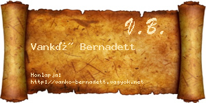 Vankó Bernadett névjegykártya
